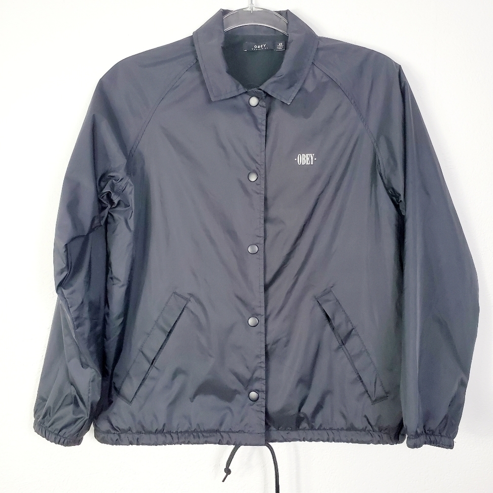 OBEY SNAP FRONT LIGHT WEIGHT NYLON JACKET